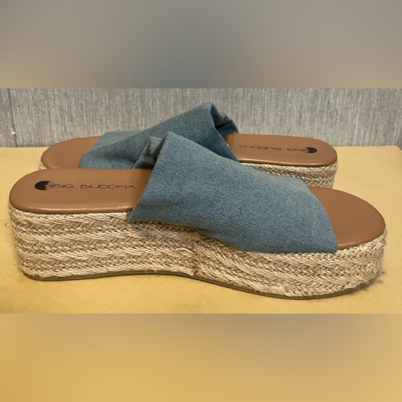 Big Buddha Denim Espadrille Platform Sandals size 10 - Picture 8 of 11